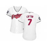 Women's Majestic Cleveland Indians #7 Kenny Lofton Authentic White Home 2016 World Series Bound Cool Base MLB Jersey