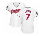 Women's Majestic Cleveland Indians #7 Kenny Lofton Authentic White Home 2016 World Series Bound Cool Base MLB Jersey