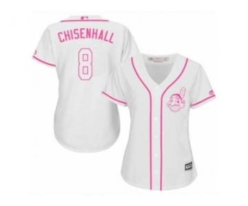 Women's Majestic Cleveland Indians #8 Lonnie Chisenhall Authentic White Fashion Cool Base MLB Jersey