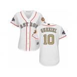 Women Houston Astros #10 Yuli Gurriel White 2018 Gold Program Cool Base Stitched Baseball jersey