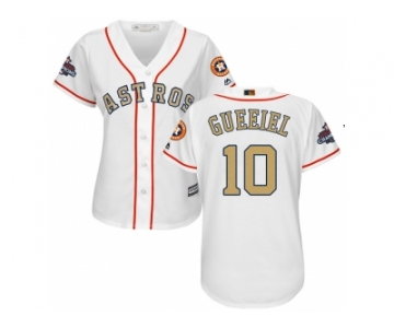 Women Houston Astros #10 Yuli Gurriel White 2018 Gold Program Cool Base Stitched Baseball jersey