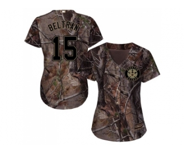 Women Houston Astros #15 Carlos Beltran Camo Realtree Collection Cool Base Stitched MLB Jersey