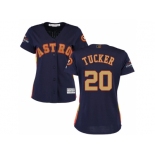 Women Houston Astros #20 Preston Tucker Navy 2018 Gold Program Cool Base Stitched Baseball Jersey