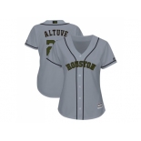 Women Houston Astros #27 Jose Altuve Grey 2018 Memorial Day Cool Base Stitched MLB Jersey