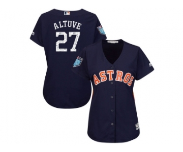 Women Houston Astros #27 Jose Altuve Majestic Navy 2018 Spring Training Cool Base Player Jersey