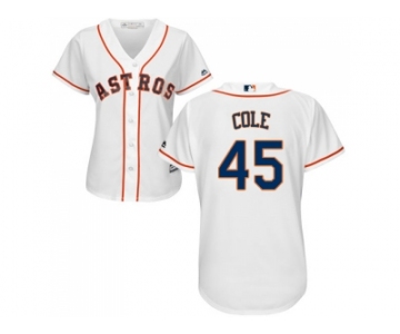 Women Houston Astros #45 Gerrit Cole White Home Stitched MLB Jersey