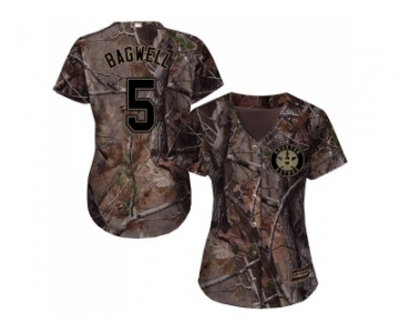 Women Houston Astros #5 Jeff Bagwell Camo Realtree Collection Cool Base Stitched MLB Jersey