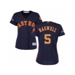 Women Houston Astros #5 Jeff Bagwell Navy 2018 Gold Program Cool Base Stitched Baseball Jersey