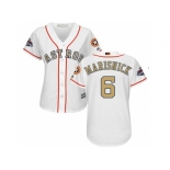 Women Houston Astros #6 Jake Marisnick White 2018 Gold Program Cool Base Stitched Baseball jersey