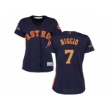 Women Houston Astros #7 Craig Biggio Navy 2018 Gold Program Cool Base Stitched Baseball Jersey