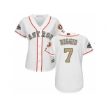 Women Houston Astros #7 Craig Biggio White 2018 Gold Program Cool Base Stitched Baseball jersey