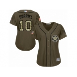 Women Majestic Houston Astros #10 Yuli Gurriel Authentic Green Salute to Service MLB Jersey