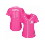 Women Majestic Houston Astros #10 Yuli Gurriel Authentic Pink Fashion Cool Base MLB Jersey