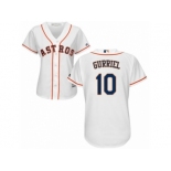 Women Majestic Houston Astros #10 Yuli Gurriel Replica White Home Cool Base MLB Jersey