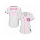 Women Majestic Houston Astros #19 Tyler Clippard Replica White Fashion Cool Base MLB Jersey