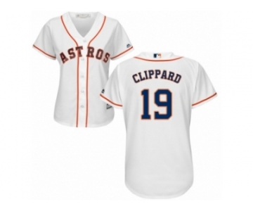 Women Majestic Houston Astros #19 Tyler Clippard Replica White Home Cool Base MLB Jersey