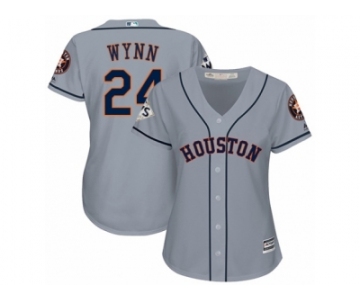 Women Majestic Houston Astros #24 Jimmy Wynn Authentic Grey Road 2017 World Series Bound Cool Base MLB Jersey