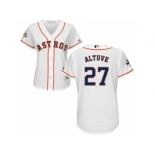 Women Majestic Houston Astros #27 Jose Altuve Replica White Home 2017 World Series Bound Cool Base MLB Jersey