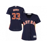 Women Majestic Houston Astros #33 Mike Scott Replica Navy Blue Alternate 2017 World Series Bound Cool Base MLB Jersey