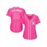 Women Majestic Houston Astros #35 Justin Verlander Authentic Pink Fashion Cool Base MLB Jersey