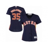 Women Majestic Houston Astros #35 Justin Verlander Replica Navy Blue Alternate Cool Base MLB Jersey