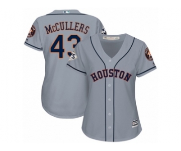 Women Majestic Houston Astros #43 Lance McCullers Replica Grey Road 2017 World Series Bound Cool Base MLB Jersey