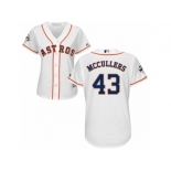 Women Majestic Houston Astros #43 Lance McCullers Replica White Home 2017 World Series Bound Cool Base MLB Jersey