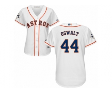 Women Majestic Houston Astros #44 Roy Oswalt Replica White Home 2017 World Series Bound Cool Base MLB Jersey