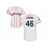 Women Majestic Houston Astros #46 Francisco Liriano Authentic White Home 2017 World Series Bound Cool Base MLB Jersey