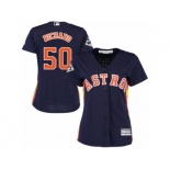 Women Majestic Houston Astros #50 J.R. Richard Replica Navy Blue Alternate 2017 World Series Bound Cool Base MLB Jersey