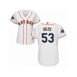 Women Majestic Houston Astros #53 Ken Giles Replica White Home 2017 World Series Champions Cool Base MLB Jersey