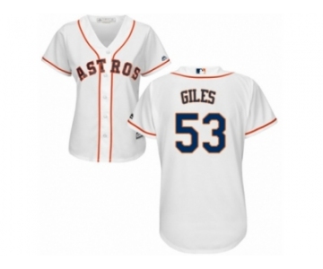 Women Majestic Houston Astros #53 Ken Giles Replica White Home Cool Base MLB Jersey