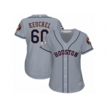 Women Majestic Houston Astros #60 Dallas Keuchel Replica Grey Road 2017 World Series Bound Cool Base MLB Jersey