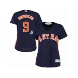 Women Majestic Houston Astros #9 Marwin Gonzalez Replica Navy Blue Alternate Cool Base MLB Jersey