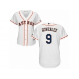 Women Majestic Houston Astros #9 Marwin Gonzalez Replica White Home Cool Base MLB Jersey