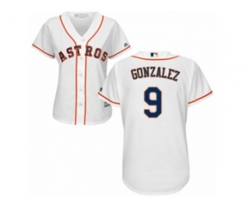 Women Majestic Houston Astros #9 Marwin Gonzalez Replica White Home Cool Base MLB Jersey