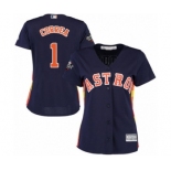 Women's Houston Astros #1 Carlos Correa Authentic Navy Blue Alternate Cool Base 2019 World Series Bound Baseball Jersey