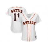 Women's Houston Astros #11 Evan Gattis Majestic White Home Cool Base Player Jersey