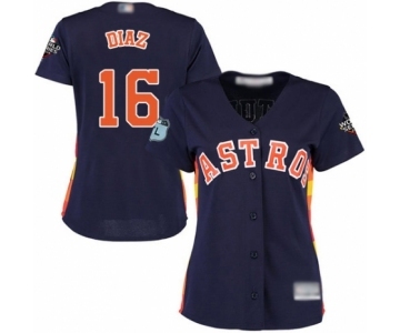 Women's Houston Astros #16 Aledmys Diaz Authentic Navy Blue Alternate Cool Base 2019 World Series Bound Baseball Jersey