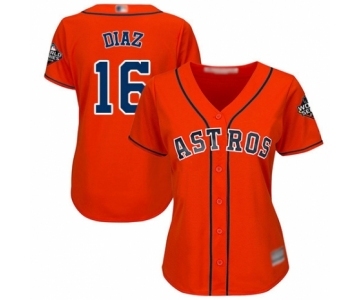 Women's Houston Astros #16 Aledmys Diaz Authentic Orange Alternate Cool Base 2019 World Series Bound Baseball Jersey