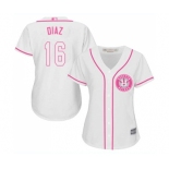 Women's Houston Astros #16 Aledmys Diaz Authentic White Fashion Cool Base Baseball Jersey