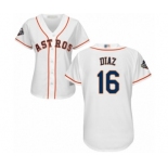 Women's Houston Astros #16 Aledmys Diaz Authentic White Home Cool Base 2019 World Series Bound Baseball Jersey