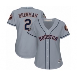 Women's Houston Astros #2 Alex Bregman Authentic Grey Road Cool Base 2019 World Series Bound Baseball Jersey