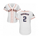 Women's Houston Astros #2 Alex Bregman Authentic White Home Cool Base 2019 World Series Bound Baseball Jersey