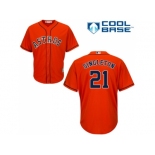 Women's Houston Astros #21 Jon Singleton Orange Alternate Stitched MLB Jersey