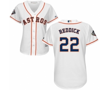 Women's Houston Astros #22 Josh Reddick Authentic White Home Cool Base 2019 World Series Bound Baseball Jersey