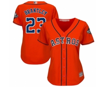 Women's Houston Astros #23 Michael Brantley Authentic Orange Alternate Cool Base 2019 World Series Bound Baseball Jersey