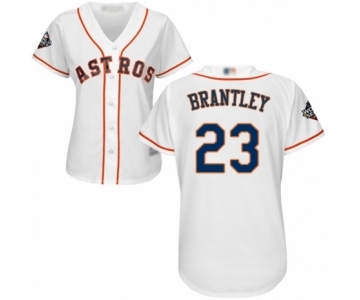 Women's Houston Astros #23 Michael Brantley Authentic White Home Cool Base 2019 World Series Bound Baseball Jersey