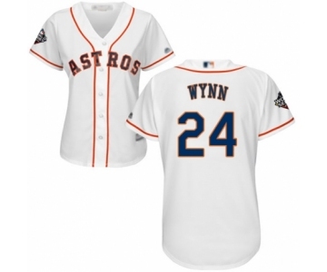 Women's Houston Astros #24 Jimmy Wynn Authentic White Home Cool Base 2019 World Series Bound Baseball Jersey