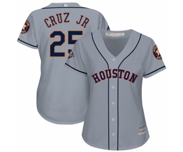 Women's Houston Astros #25 Jose Cruz Jr. Authentic Grey Road Cool Base 2019 World Series Bound Baseball Jersey